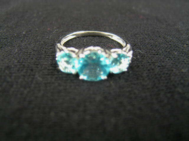 Appraisal: Blue Topaz Ring rich London blue gems in k white