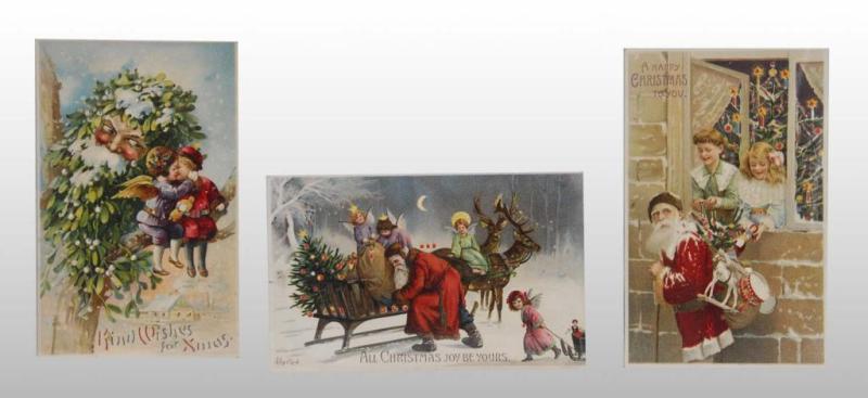 Appraisal: Lot of Hold to the Light Christmas Postcards Description Ex-Joyce