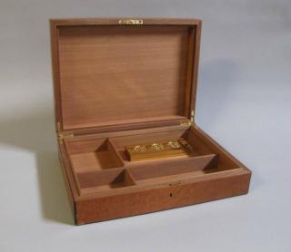 Appraisal: Hand crafted Italian cigar humidor in birdseye maple Hand crafted