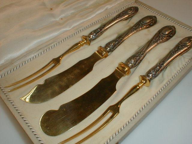 Appraisal: Two pairs of German silver handled cutlery by Ohlenschlager Riemann