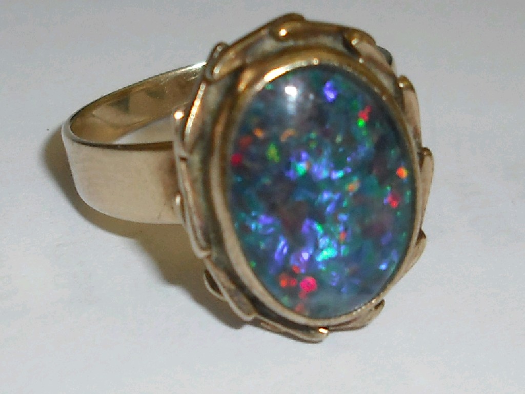 Appraisal: ct oval triplet opal ring size P