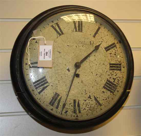 Appraisal: A th century mahogany wall timepiece with distressed enamelled dial