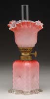 Appraisal: RARE DQMOP PINK SATIN MINI LAMP S - Dark pink