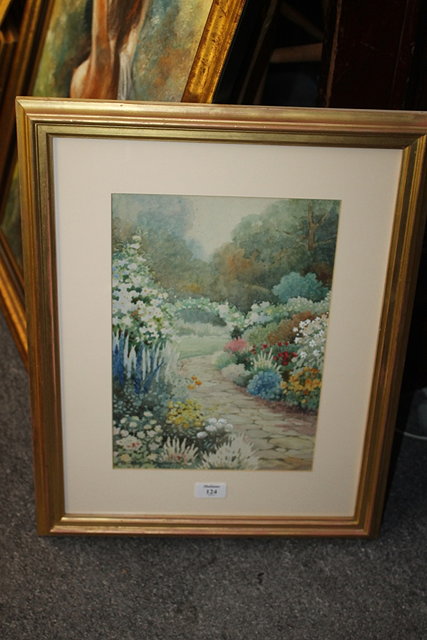 Appraisal: Stanley A Burchett British contemporary English country garden with flowers