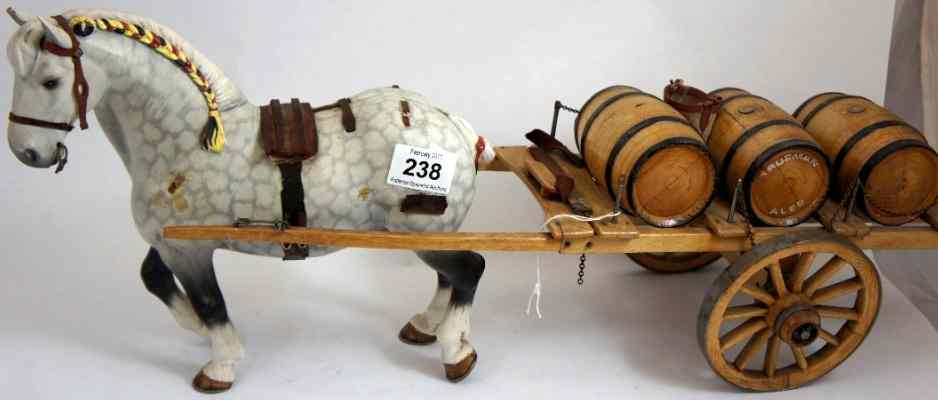 Appraisal: Large Beswick Percheron Harnessed Horse with Original Cart Chip to