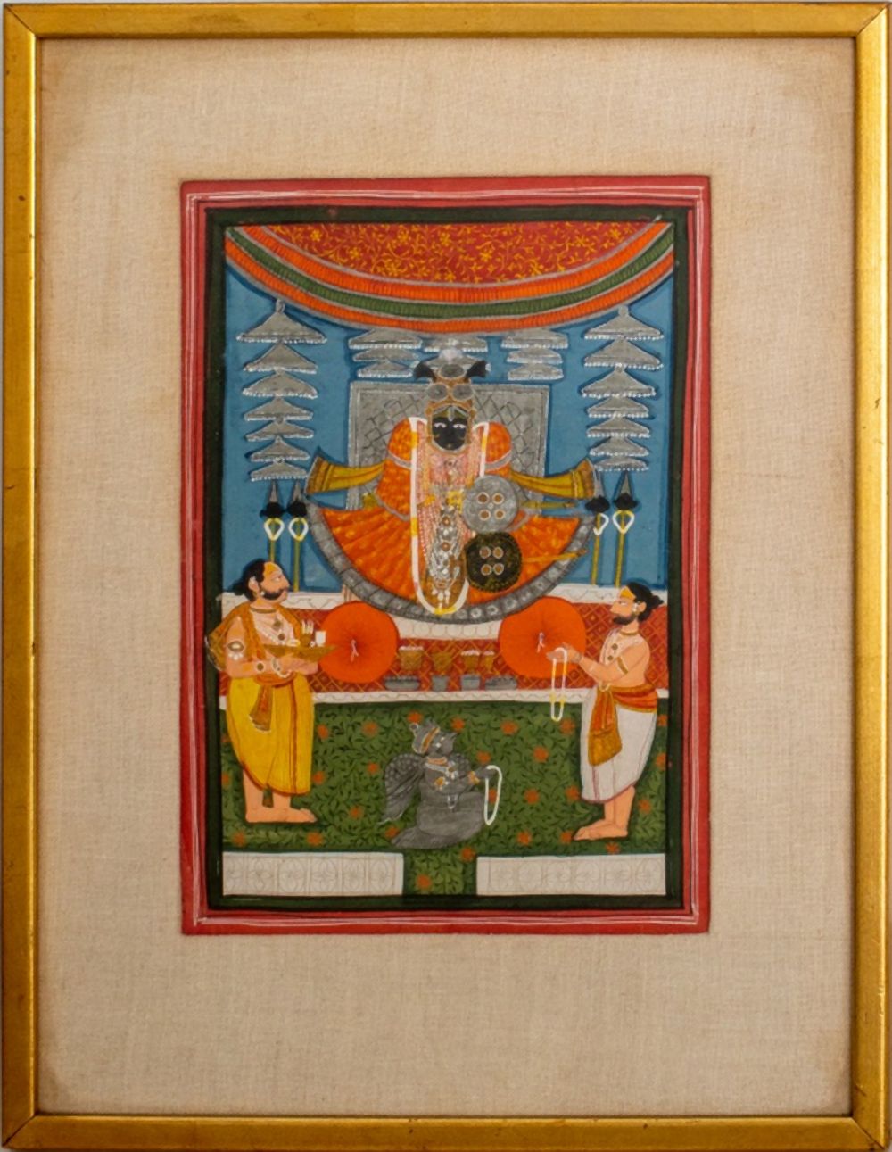 Appraisal: INDIAN GOUACHE ON PAPER WITH GOLD SILVER Indian gouache on