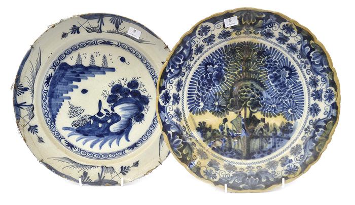 Appraisal: TWO TH CENTURY BLUE AND WHITE CHARGERS