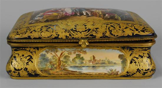 Appraisal: IMPRESSIVE SEVRES COBALT BLUE GILT DECORATED PRESENTATION BOX with painted