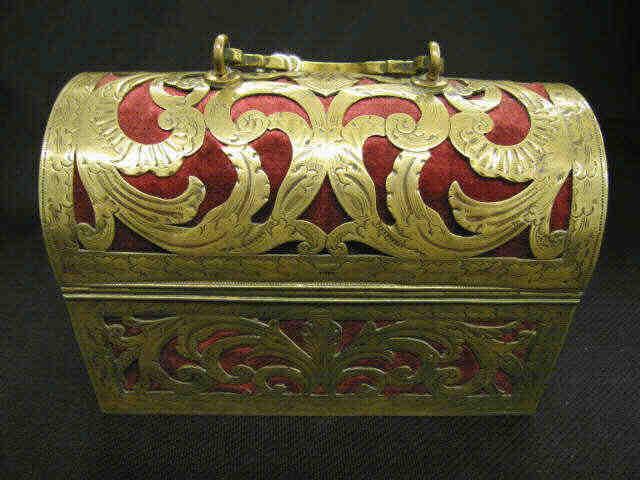 Appraisal: Fresh Victorian Bronze Perfume Casket trunk form with trio of