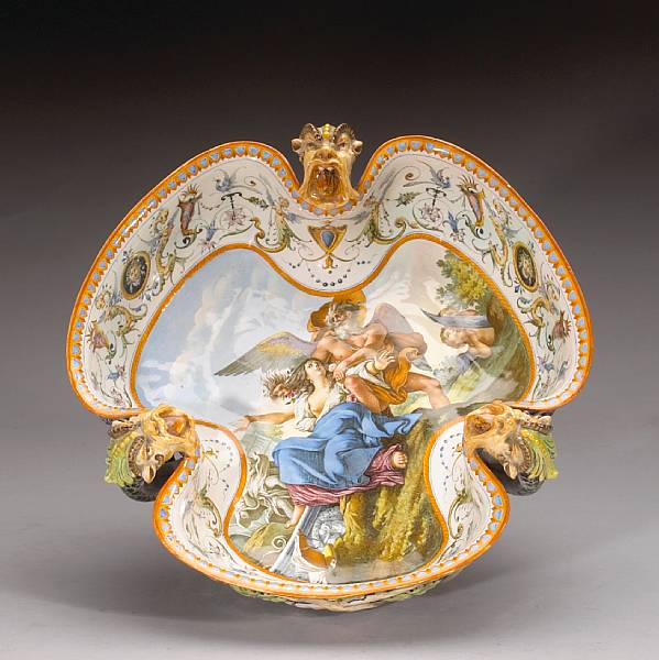 Appraisal: A Ginori majolica centerbowl il Tempo che capisce la Bellezza