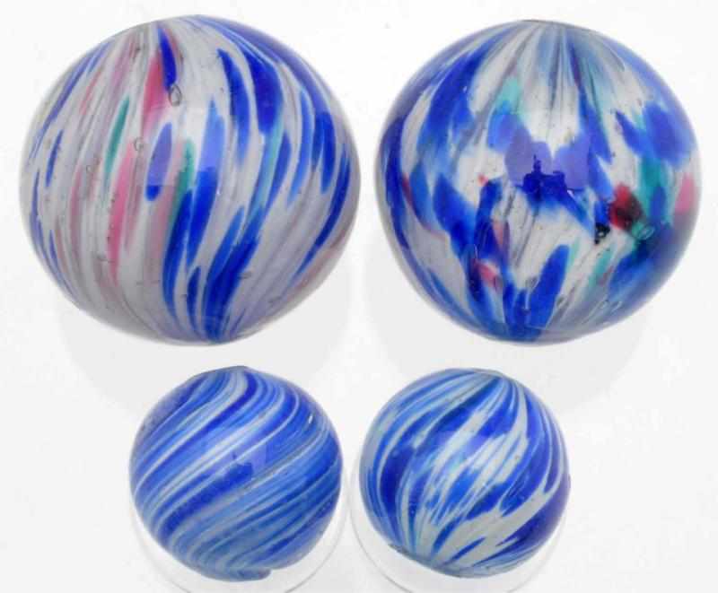 Appraisal: Lot of Onionskin Marbles The largest is a four-panel marble