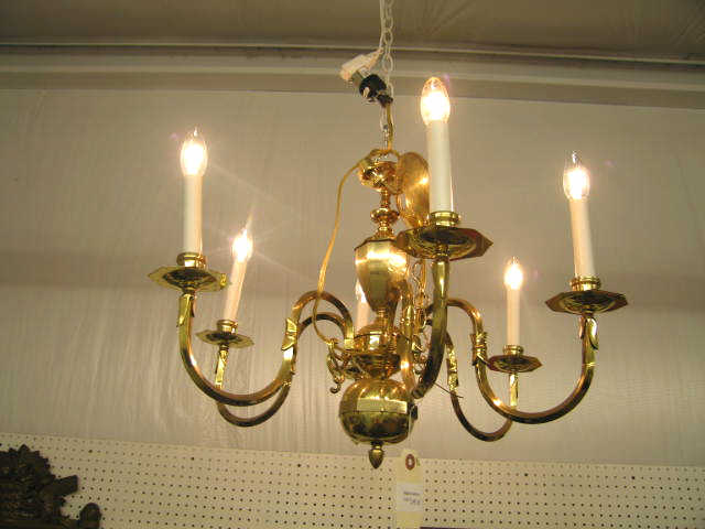 Appraisal: Brass Chandelier Six Light