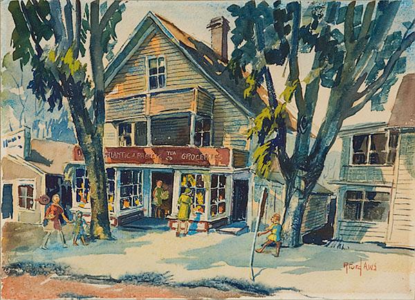 Appraisal: RUTH VAN SICKLE FORD STREET SCENE Watercolor on paper signed