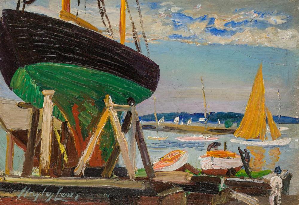 Appraisal: RICHARD HAYLEY LEVER American - Dry Dock oil on canvas