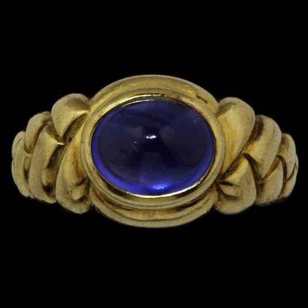 Appraisal: Bulgari k Sapphire Ring Bulgari k yellow gold ring containing