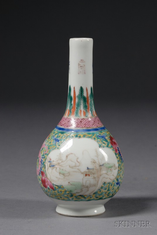 Appraisal: Small Bottle Vase China th century famille rose decoration of