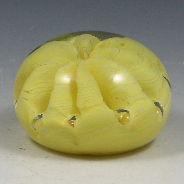 Appraisal: St Clair Joe Yellow Ripple Paperweight Joe St Clair yellow