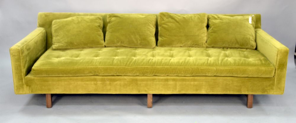 Appraisal: Edward Wormley for Dunbar Avocado Tuxedo sofa with original Dunbar