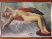 Appraisal: J Mayor 'Female Nude Reclining' signed J Mayor oil on