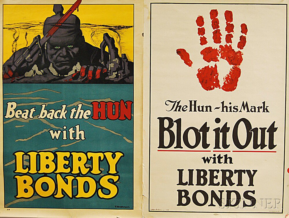 Appraisal: Two Liberty Bond WWI Lithograph Posters a Beat back the