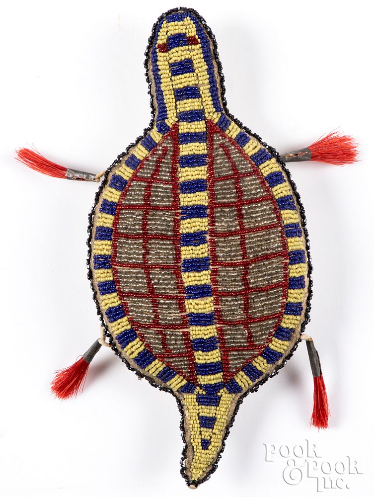 Appraisal: Native American Indian beaded turtle fetish Native American Indian beaded