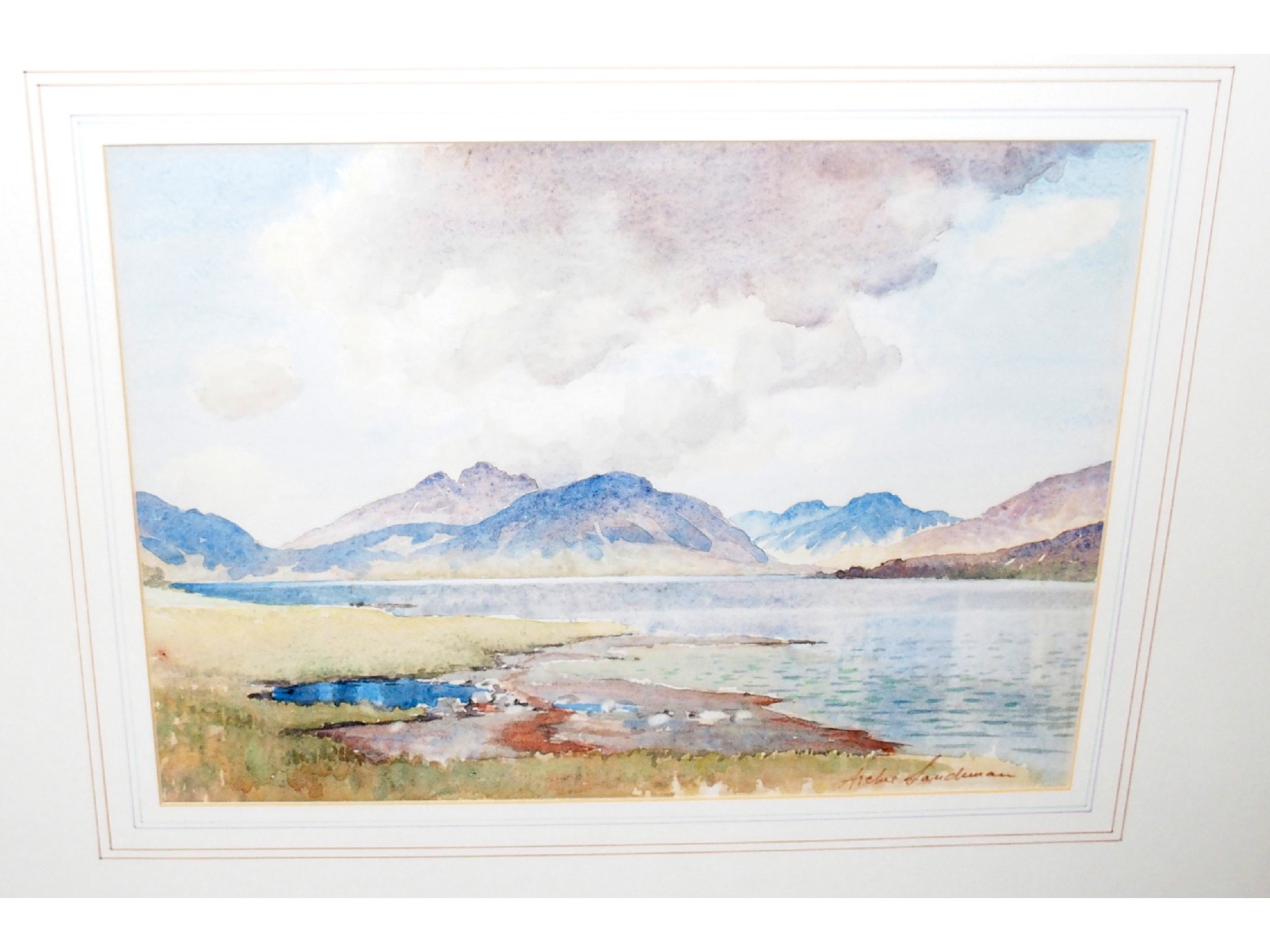 Appraisal: ARCHIBALD SANDERMAN Mountains of Ardgour from Ballachulish signed watercolour