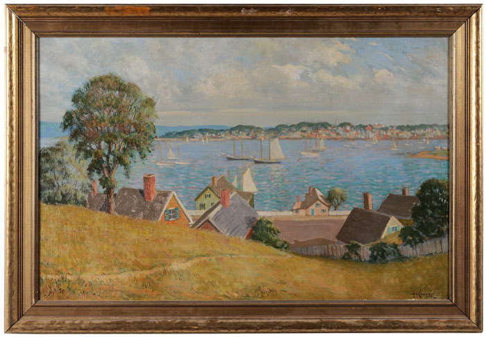 Appraisal: Harold W Cheney Massachusetts - New England Harbor signed lower