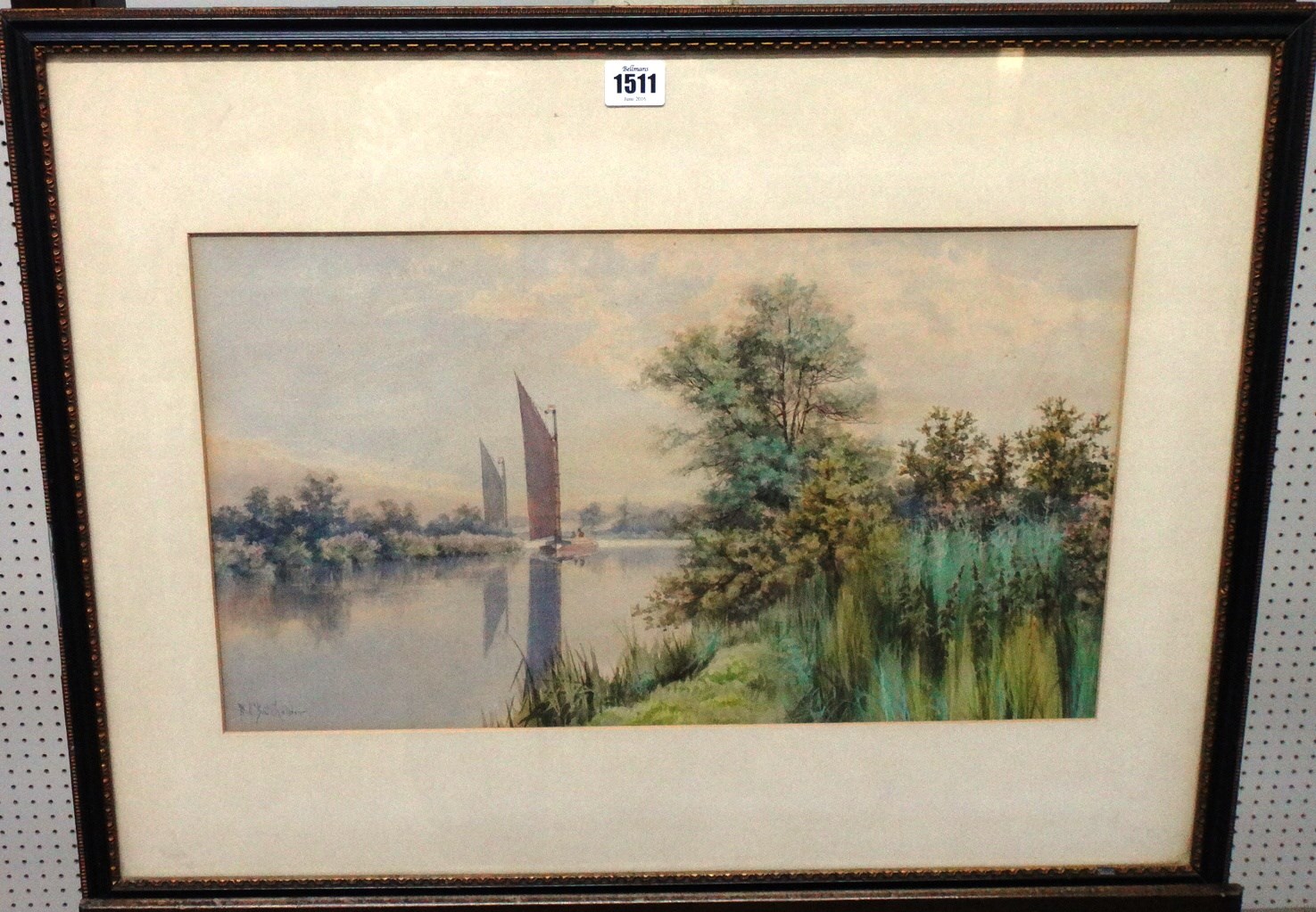 Appraisal: Stephen John Batchelder - Boats on the Broads watercolour signed