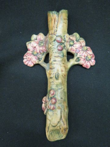 Appraisal: Weller Pottery Woodcraft Wall Pocket floral branch design one repaired