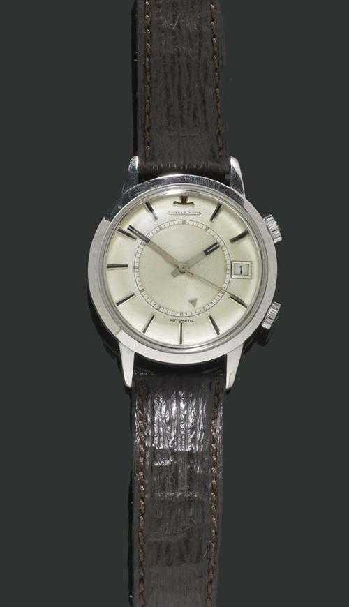 Appraisal: HERRENARMBANDUHR AUTOMATIC MIT ALARM JAEGER LE COULTRE MEMOVOX er Jahre