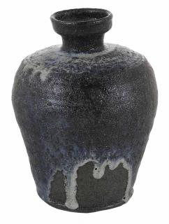 Appraisal: Gutte Eriksen Stoneware Vase Danish - pitted surface and volcanic