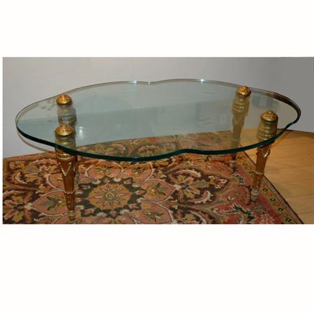 Appraisal: Neoclassical Style Glass Top Low Table Estimate -