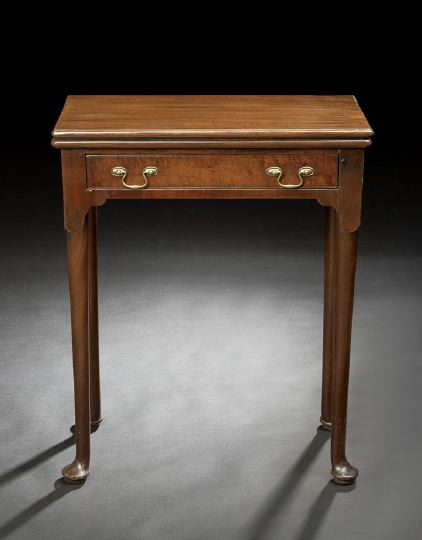 Appraisal: Queen Anne-Style Mahogany Flip-Top Side Table late th century of