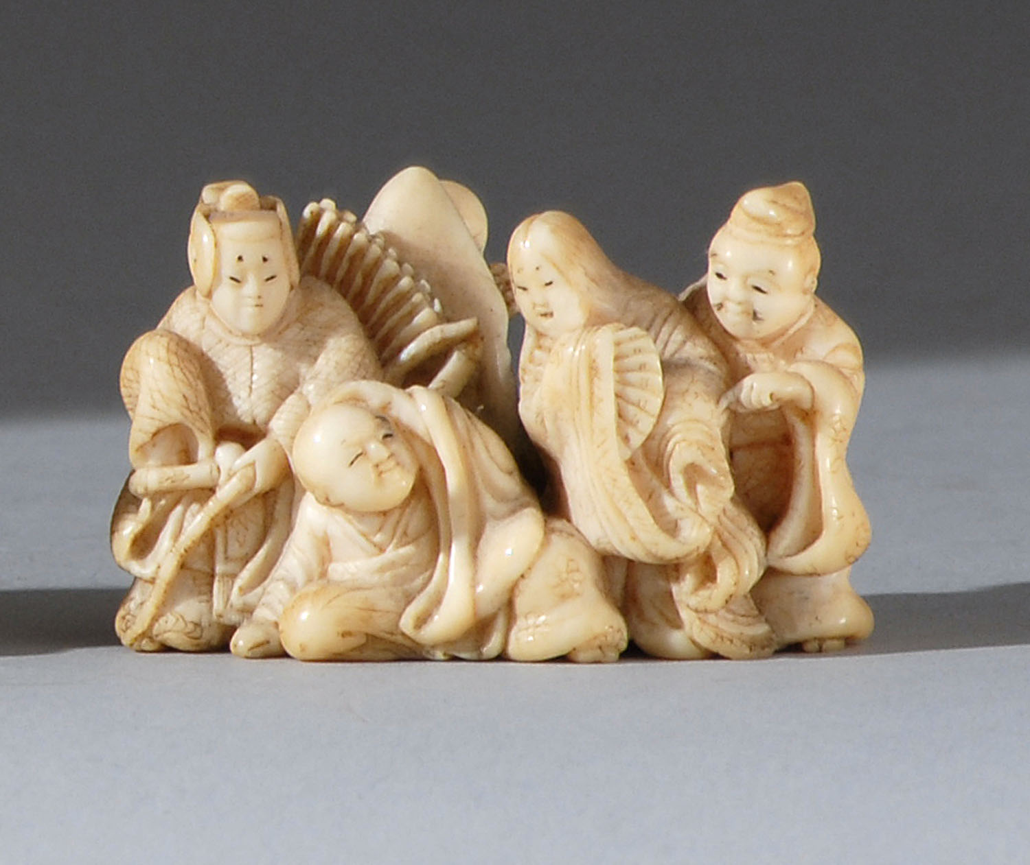 Appraisal: IVORY NETSUKE th CenturyBy Haku-un In the form of six