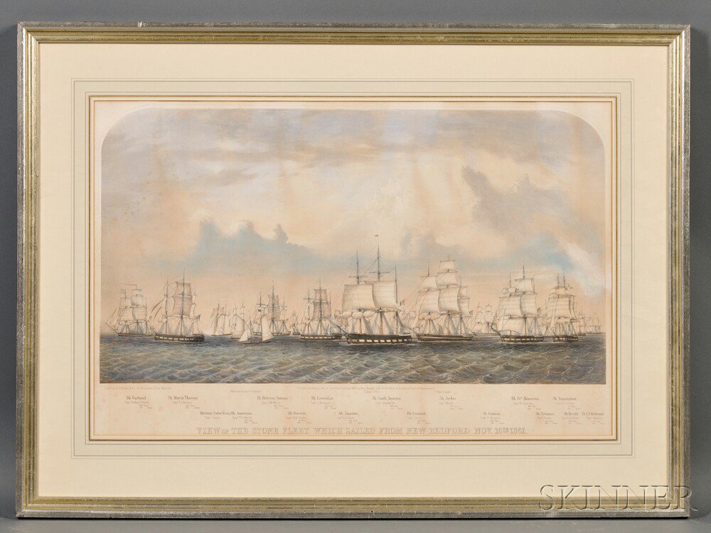 Appraisal: After Benjamin Russell American - View of the Stone Fleet