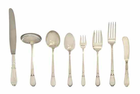 Appraisal: An American Sterling Silver Flatware Service for Twelve Concord Silver