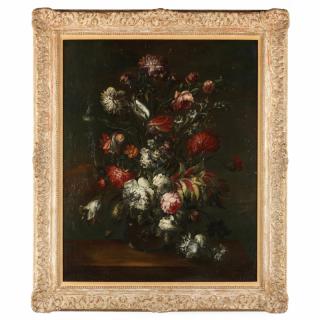 Appraisal: th Century Dutch Style Still Life with Flower oil on