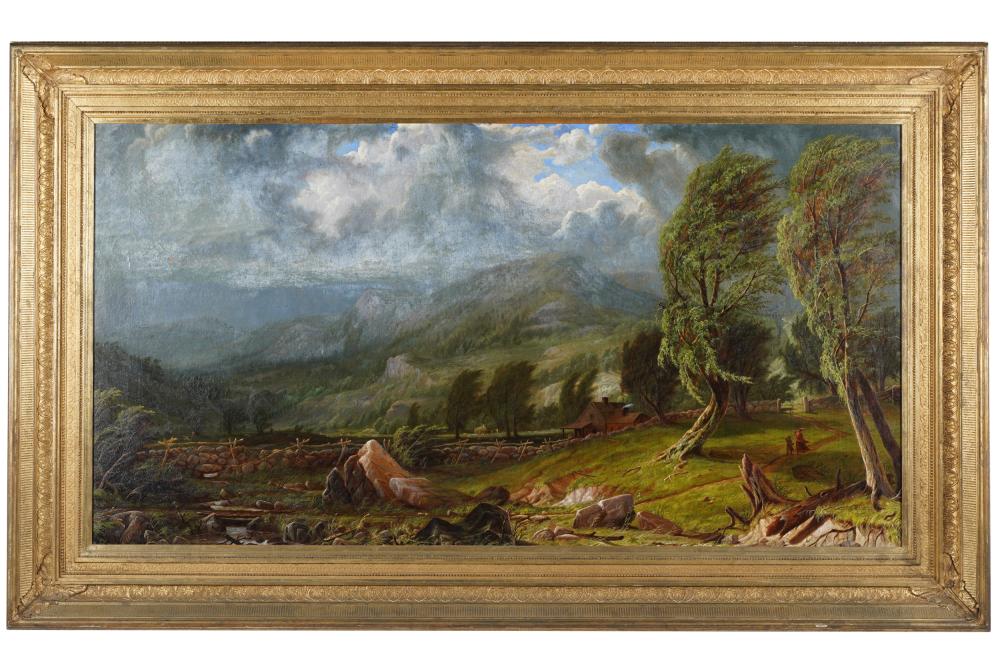 Appraisal: ISAAC WILBUR - PATH THROUGH A LANDSCAPEoil on canvas signed