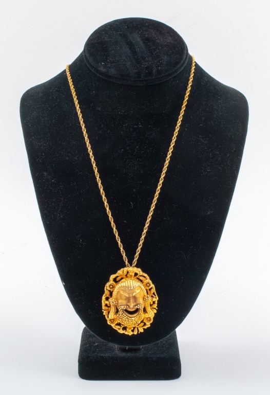 Appraisal: ERIC DE KOLB K GOLD SURREALIST PENDANT NECKLACE K yellow