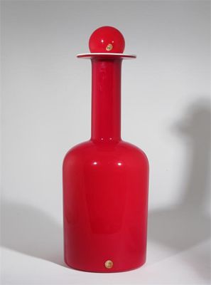 Appraisal: A large Holmegaard Gulvase bottle and stopper designed by Otto