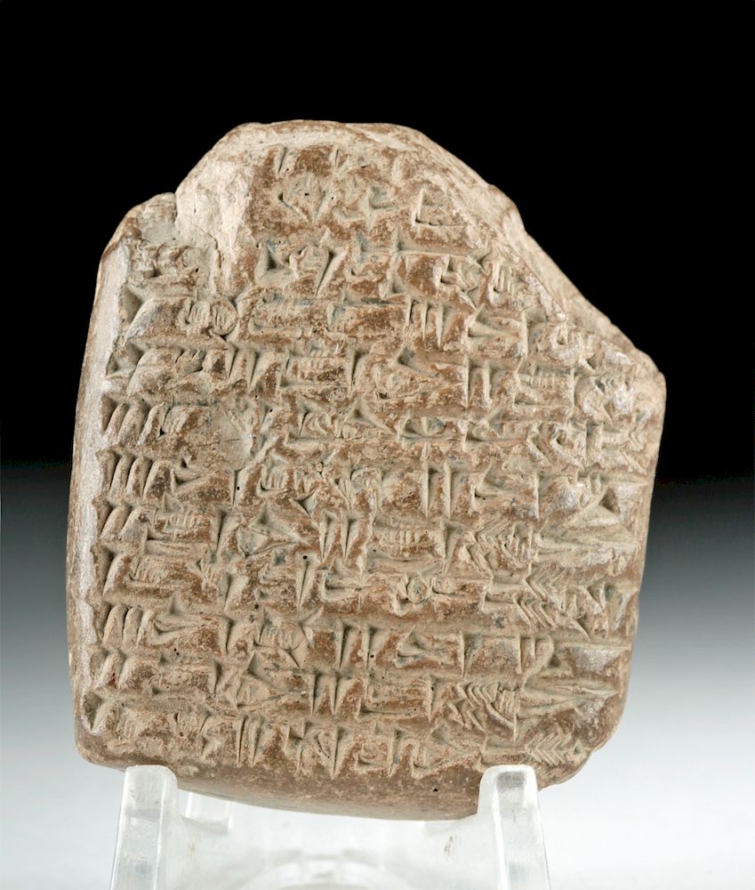 Appraisal: Small Sumerian Clay Cuneiform Tablet Ancient Near East Sumer Third