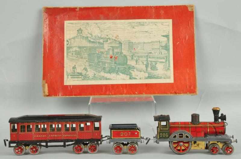 Appraisal: Tin Clockwork Charles Rossignol O Gauge Train Set Description French