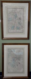 Appraisal: Nine Samuel Augustus Mitchell handcolored engraved map touble page including