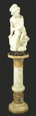 Appraisal: A carved marble sculpture representing Psyche as a young girl