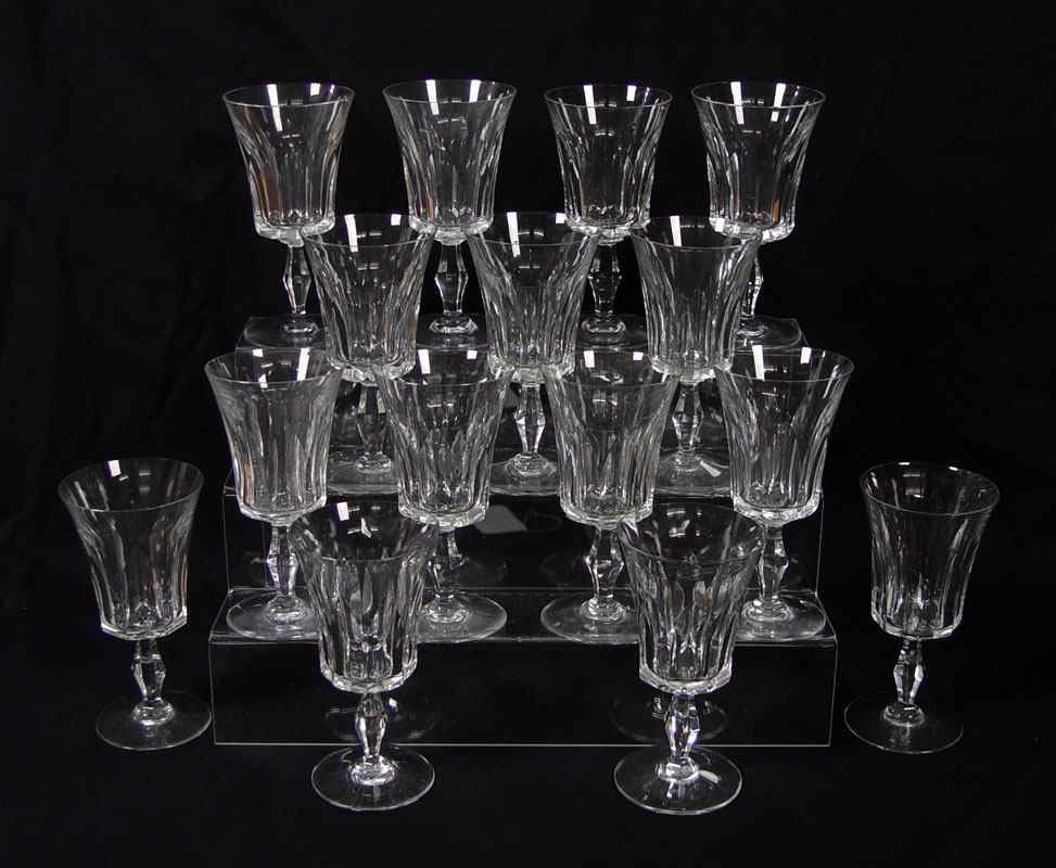 Appraisal: BACCARAT FRENCH CRYSTAL WATER GOBLETS IN THE POLIGNAC PATTERN CA