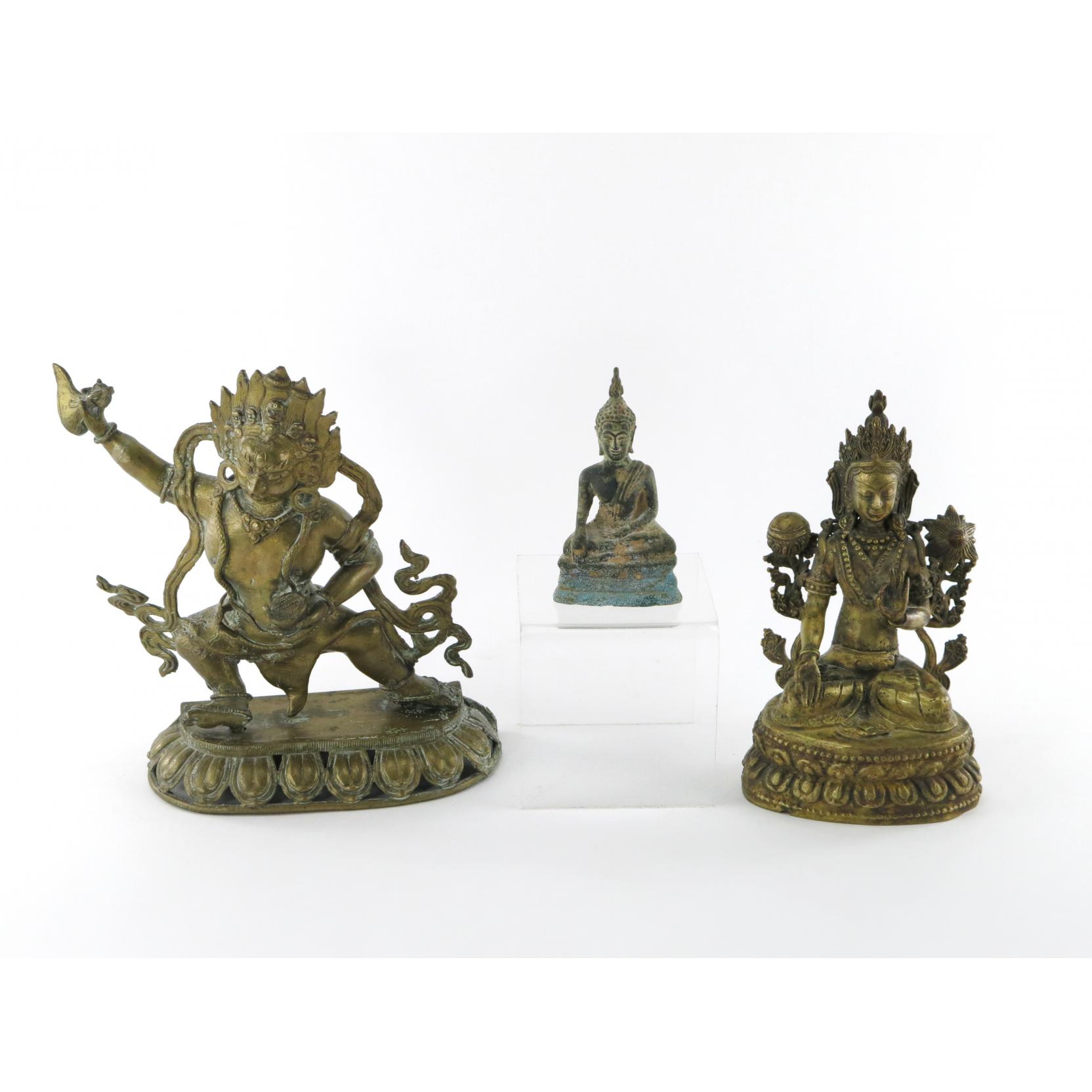 Appraisal: Three Indian and Southeast Asian Bronze Figures early th century