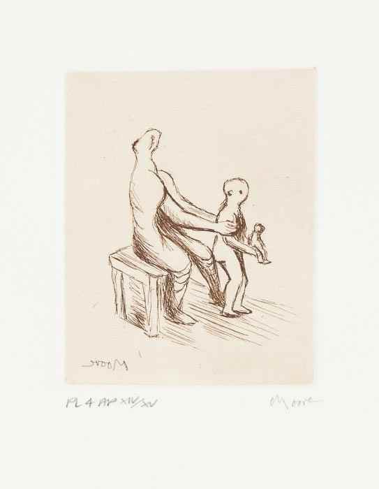 Appraisal: Henry Moore - Mother and Child C etching printed in