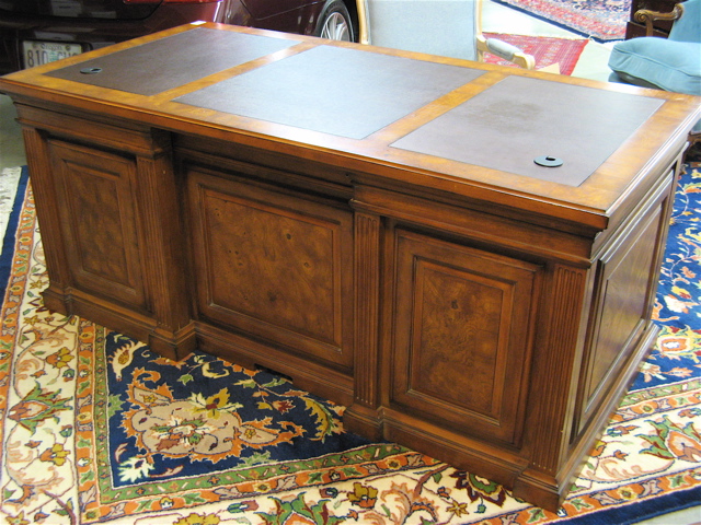 Appraisal: DOUBLE PEDESTAL EXECUTIVE DESK Collezione Europa Furniture Co recent The