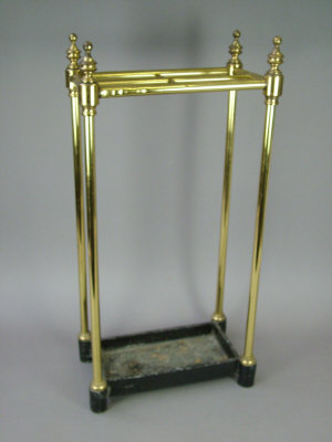 Appraisal: An Edwardian gilt brass stick stand with iron tray height