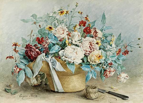 Appraisal: Eugenie Juliette Faux-Froidure French born Cueillette de roses signed 'Eug